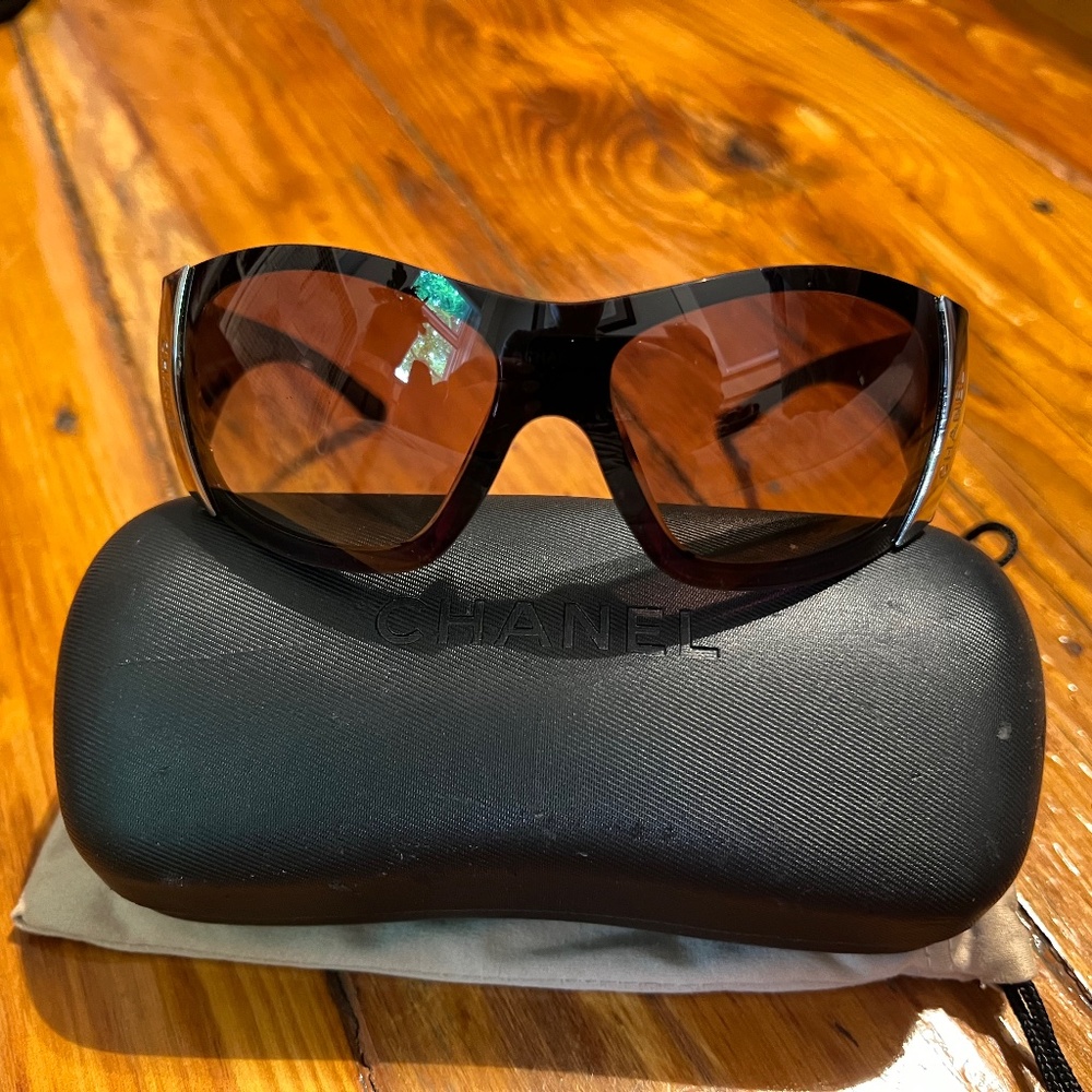 CHANEL Purple Quilted Sunglasses